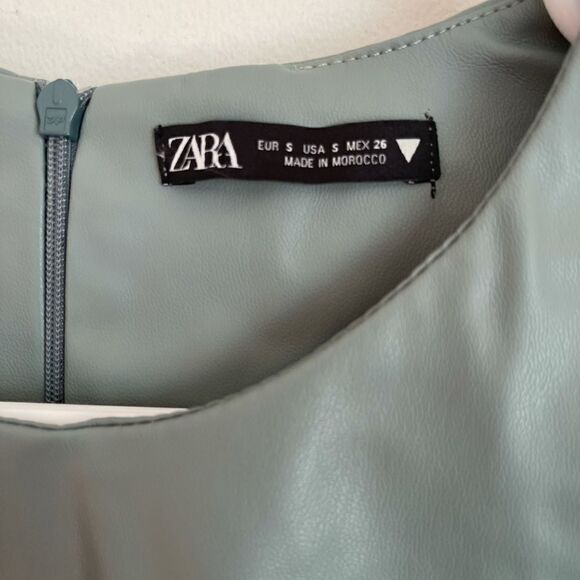 ZARA Faux Leather Mini Dress.Size S - Picture 10 of 15